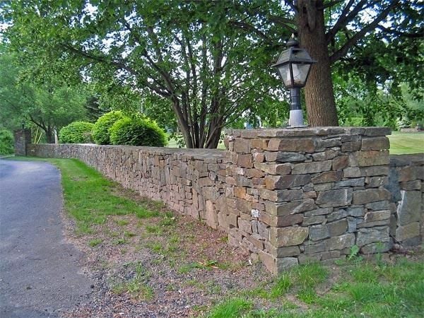 A recent stone wall contractor job in the  area